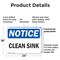 Signmission Clean Sink, 24 in W x Rectangle, Plastic OS-2PACK-NS-P-1824-L-10627 - alternate 8